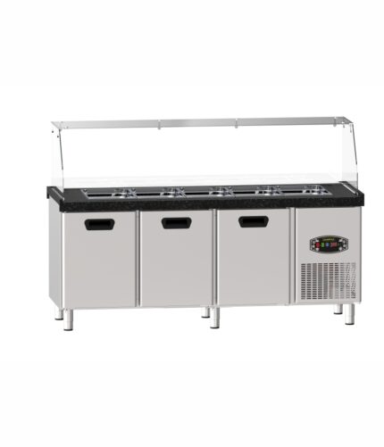 22TBF0S3.1-PA70 Salata Bar, Isıtmalı, Üç Kapılı