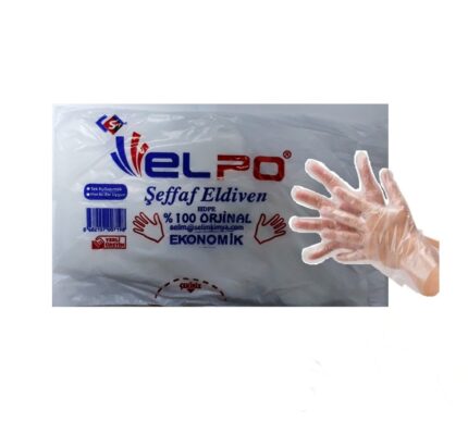 Elpo Tek Kullanımlık  Şeffaf  Eldiven 100 ad