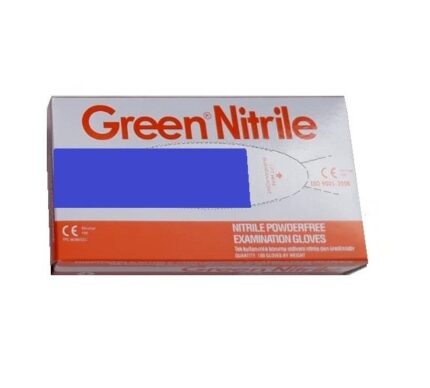 Green Nitril Mavi Pudrasız Muayene Eldiveni Küçük Boy 100 Ad