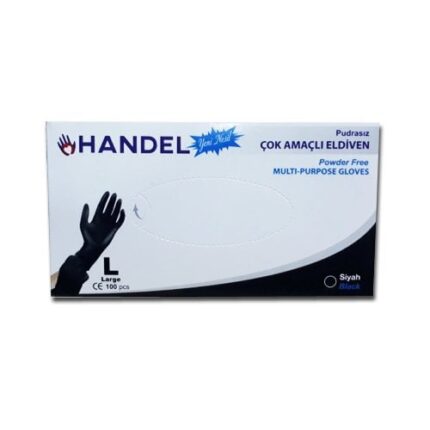 Handel Pudrasız Pe Eldiven Siyah L 100 ad