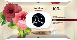 Papilion Islak Havlu 100 lü Kapaklı Gül Rose