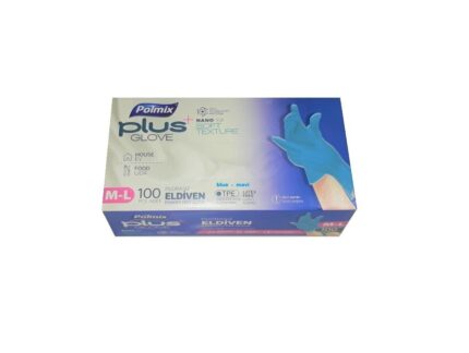 Polmix Plus Pudrasız Eldiven Mavi M-L 100 ad